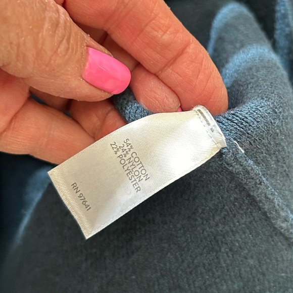 Women's J Jill Oversized Blue Turtleneck Sweater - Picture 6 of 6